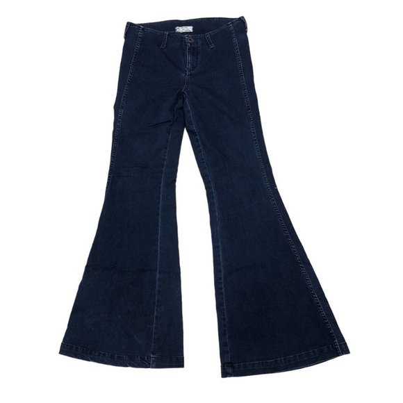 Free People Flare Jeans 61855-16515125 Dark Wash Bell Bottom - Picture 1 of 6